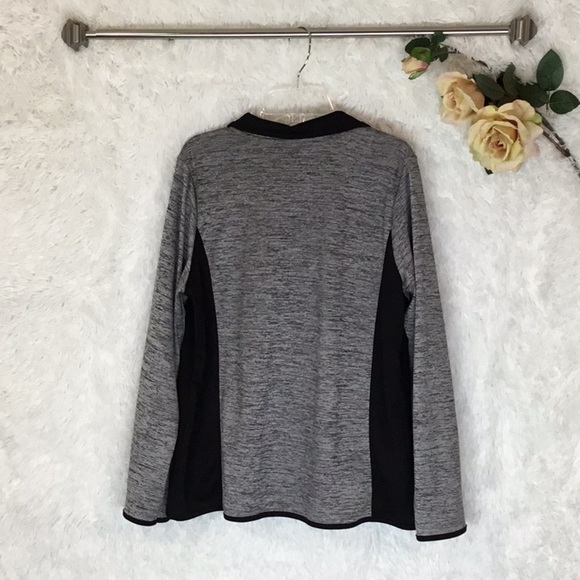 Made for Life Petite Full Length Zipper Heather Gray and Black Active Jacket - Picture 6 of 11